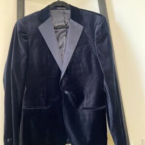 Reiss Midnight Blue Velvet Blazer